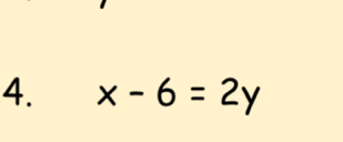 x-6=2y