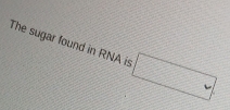 The sugar found in RNA is