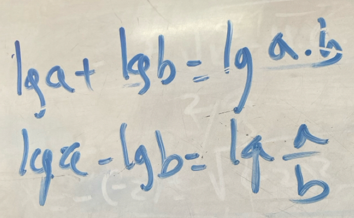 lg a+lg b=lg a· lg
lg a-lg b=lg  a/b 