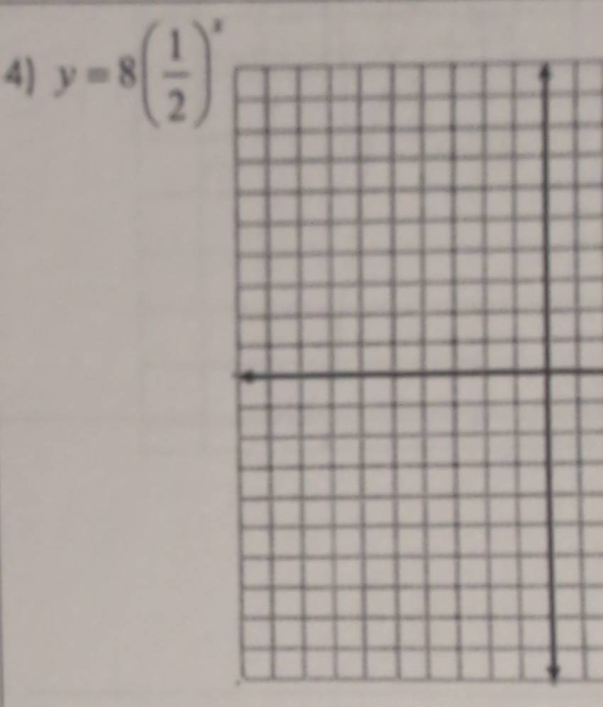 y=8( 1/2 )^x