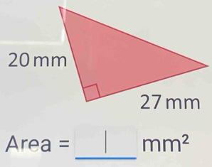 Area = mm^2