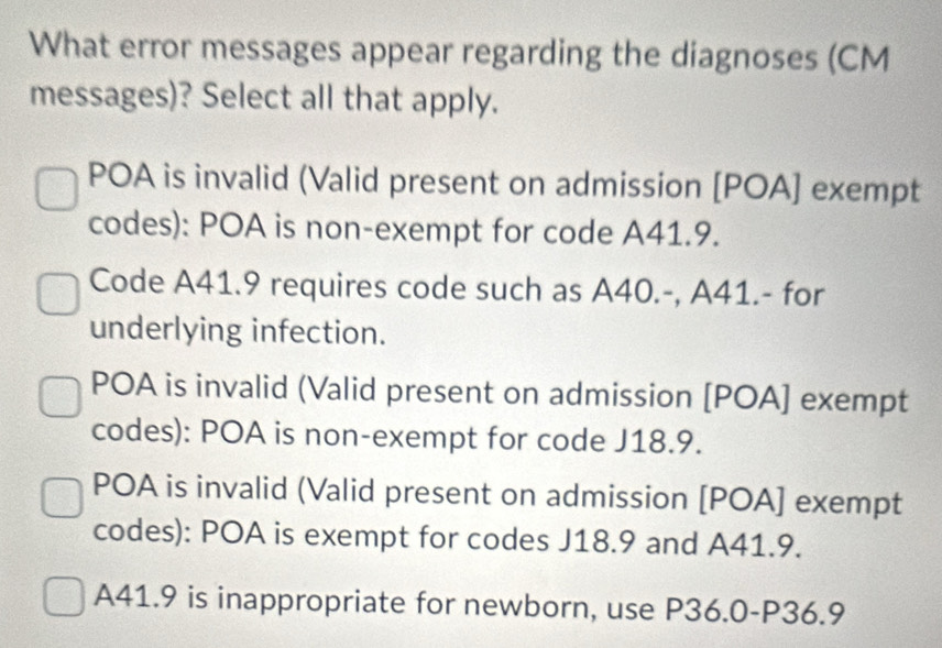 Solved: What error messages appear regarding the diagnoses (CM messages ...