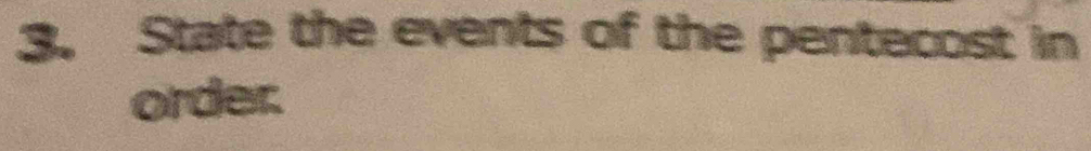 State the events of the pentecost in 
order.