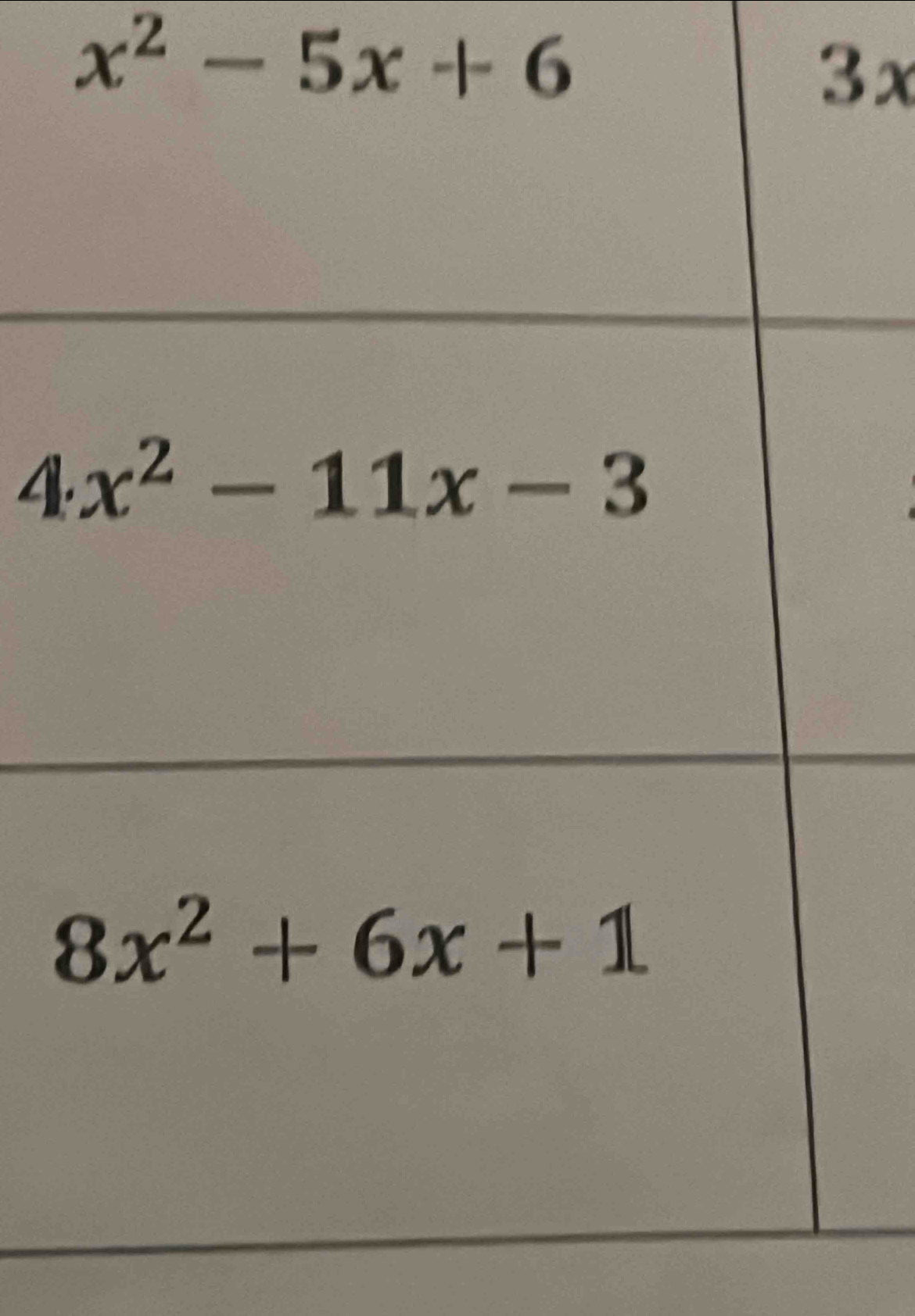 x^2-5x+6
3x