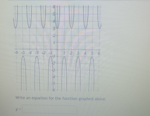 tion graphed above.
y=□