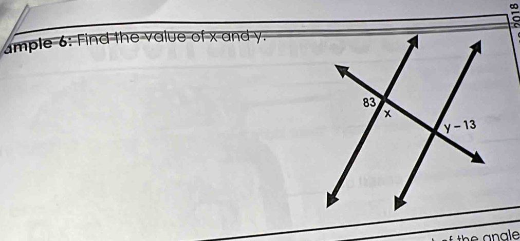 ∞
ample 6: Find the value of x and y.