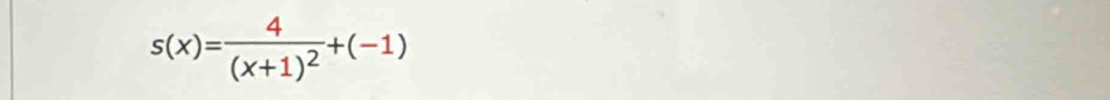 s(x)=frac 4(x+1)^2+(-1)