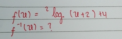 f(u)=2log (u+2)+4
f^(-1)(x)=