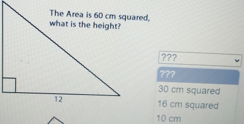 ???
???
30 cm squared
16 cm squared
10 cm