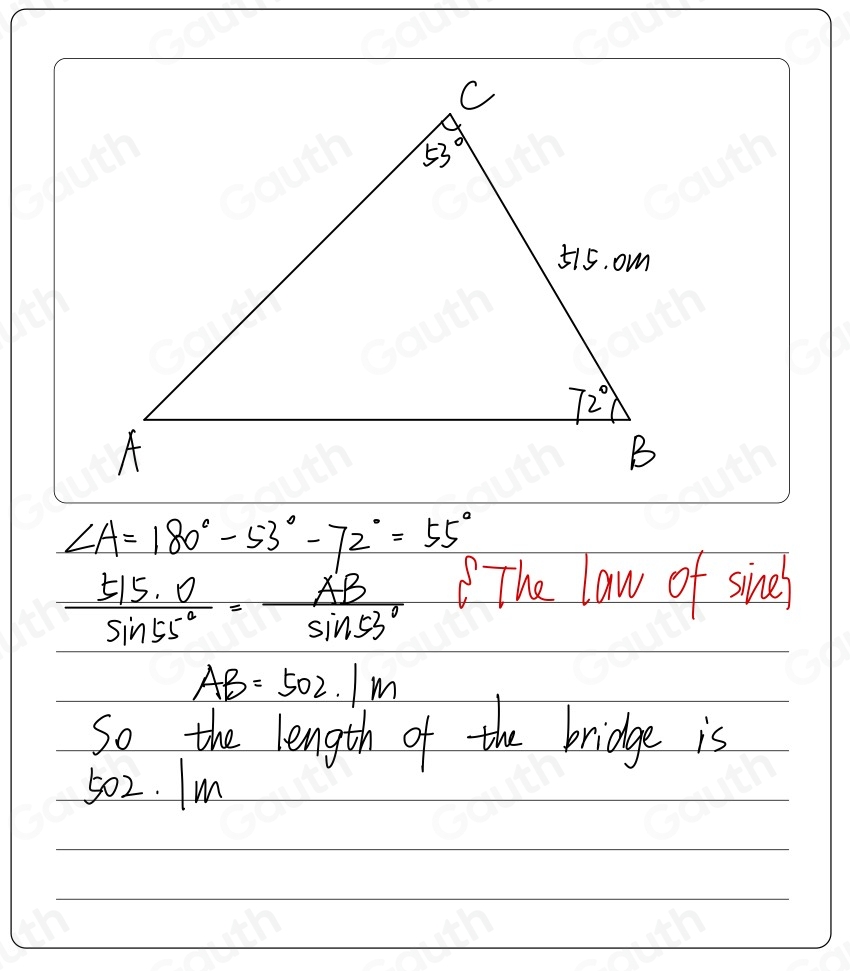 Solved: An engineer wants to build a bridge over a river from point A ...