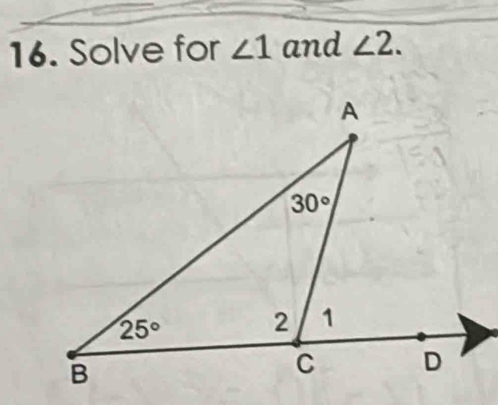 Solve for ∠ 1 and ∠ 2.