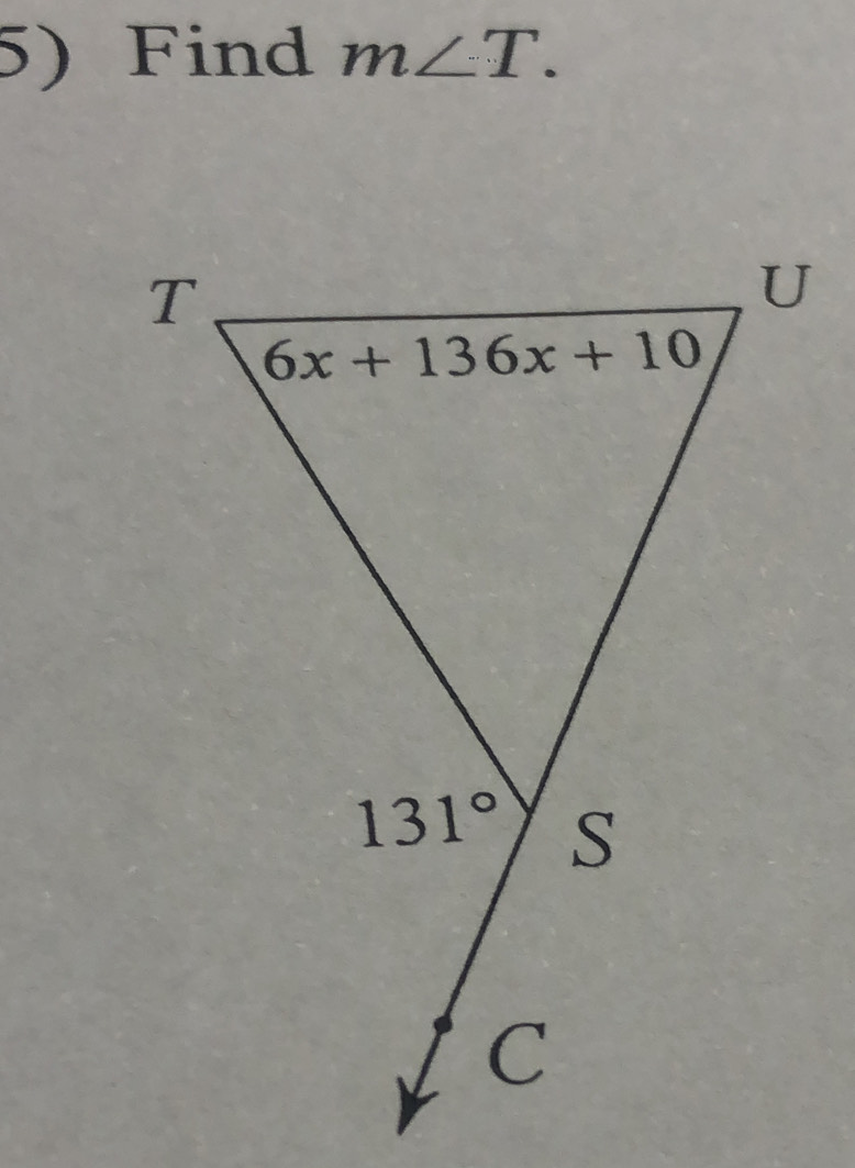 Find m∠ T.