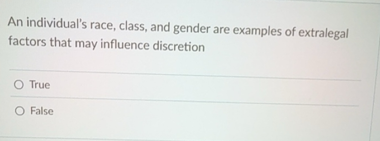 Solved: An individual’s race, class, and gender are examples of ...