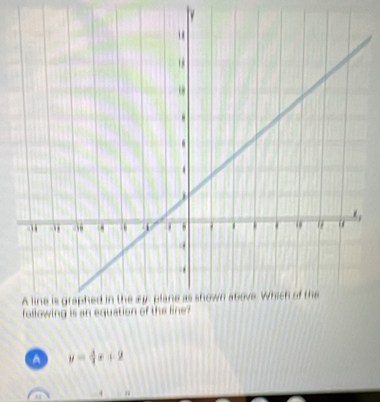 A y= 4/3 x+2