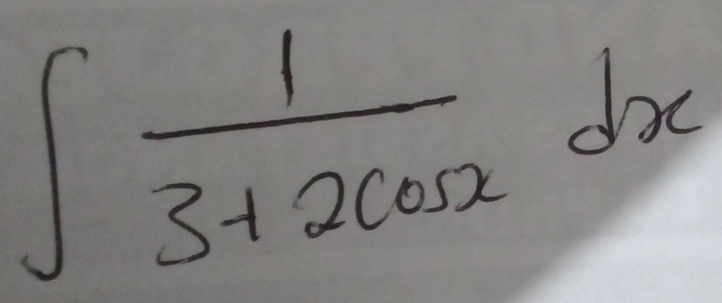 ∈t  1/3+2cos x dx