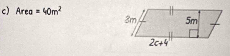 c Area =40m^2