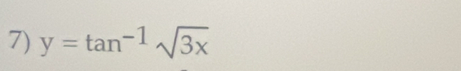 y=tan^(-1)sqrt(3x)