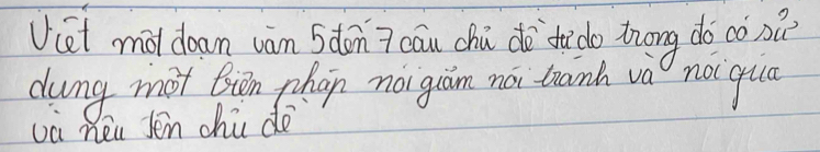 Uiet mo doan wan 5don 7 cōu chú dè di do tong do có nǎ 
dung mot Bién phan noigiám noi tanh và noi qua 
vù neu Jén chu do