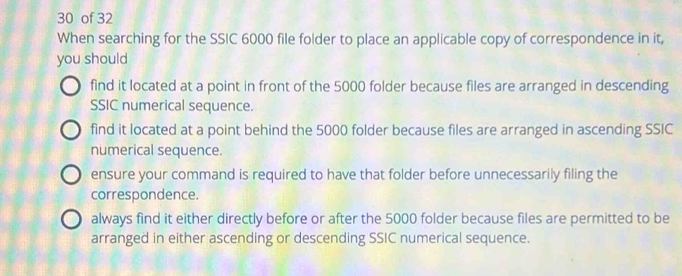 Solved: of 32 When searching for the SSIC 6000 file folder to place an ...