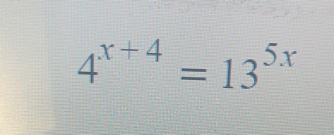 4^(x+4)=13^(5x)