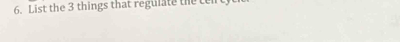 List the 3 things that regulate the centy