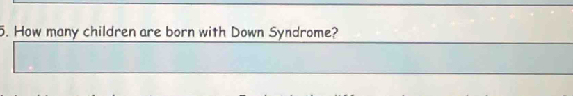 How many children are born with Down Syndrome?