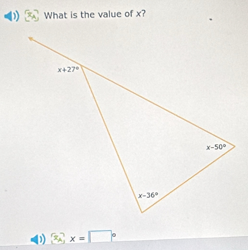 ) What is the value of x?
x=□°
_+^1^