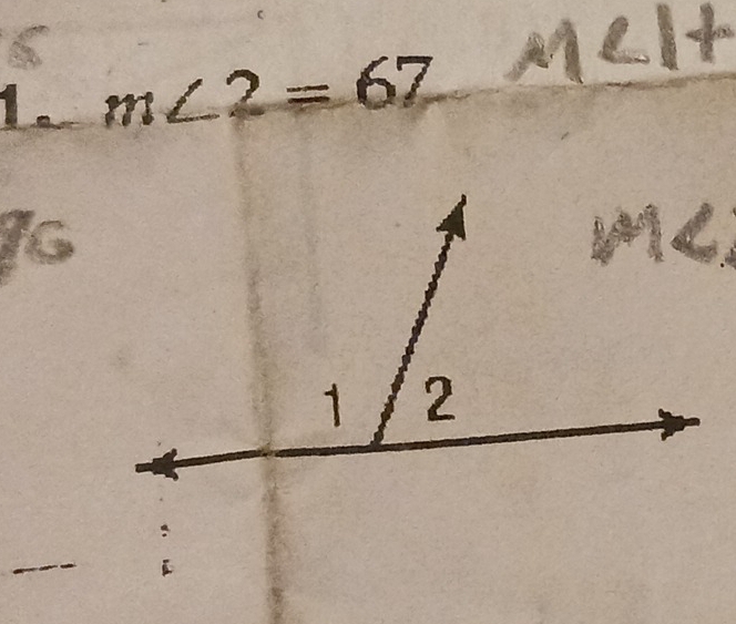 m∠ 2=67