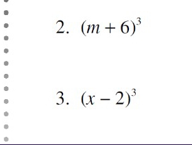 (m+6)^3
3. (x-2)^3