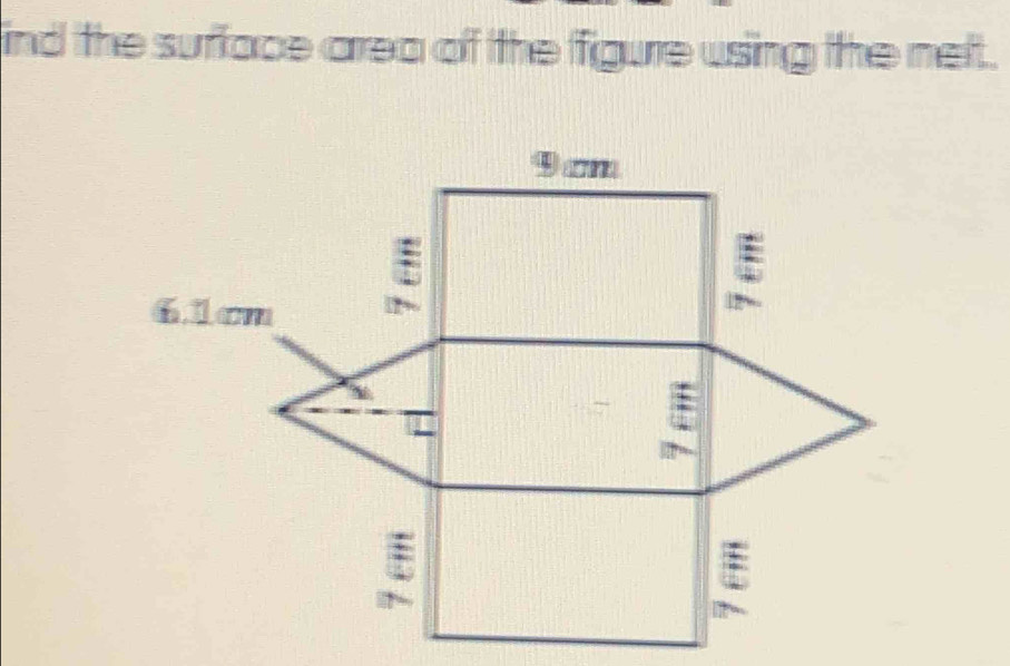 Solved: ind the sufface area of the figure using the nelt. [Math]