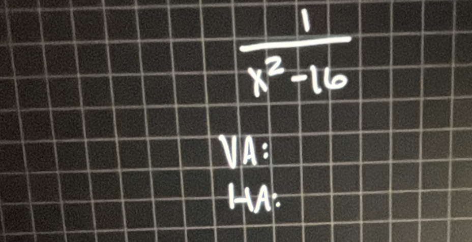  11/x^2-16 
VA:
HA.