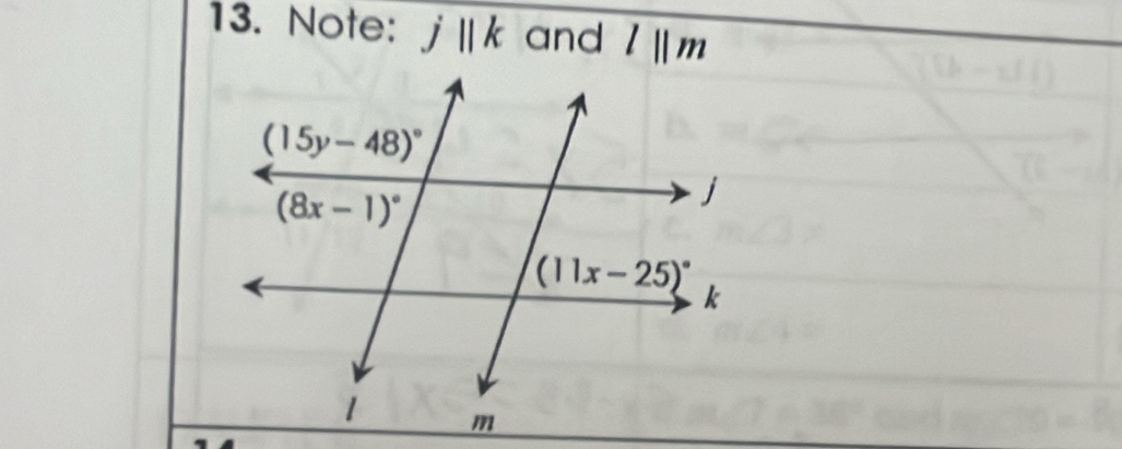 Note: jparallel k and l||m