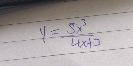 y= 5x^3/4x+3 