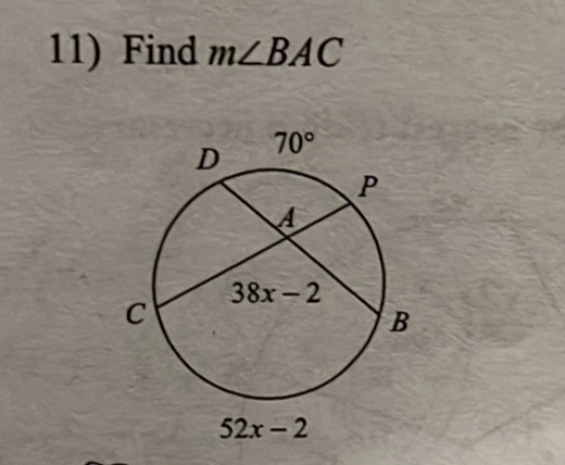 Find m∠ BAC