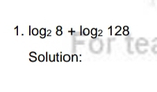 log _28+log _2128
Solution: