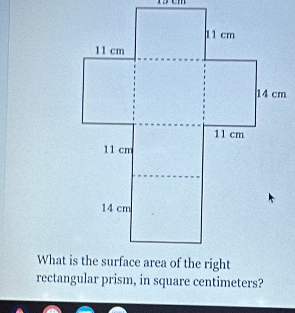 rectangular prism, in square centimeters?