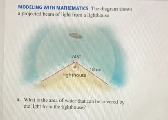 Solved: MODELING WITH MATHEMATICS The diagram shows a projected beam of ...