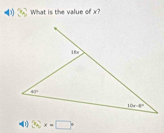 What is the value of x?
D) □°x=□°