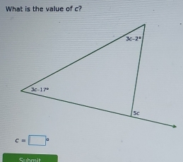 What is the value of c?
c=□°
Eniamit