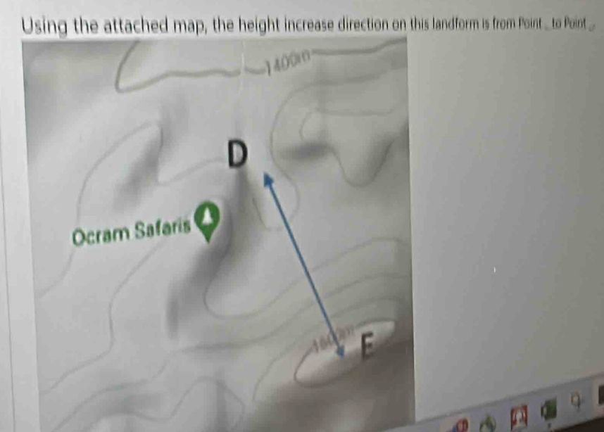 Solved: Using the attached map, the height increase direction on this ...