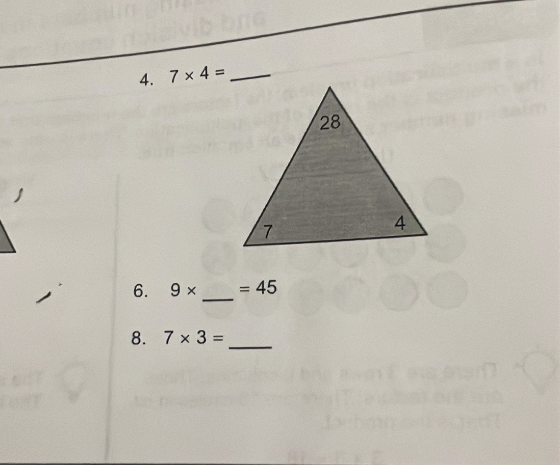 9* _ =45
8. 7* 3= _