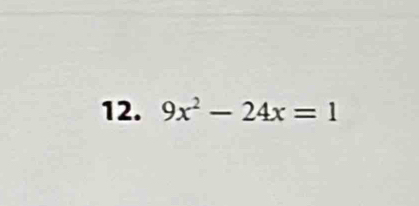 9x^2-24x=1