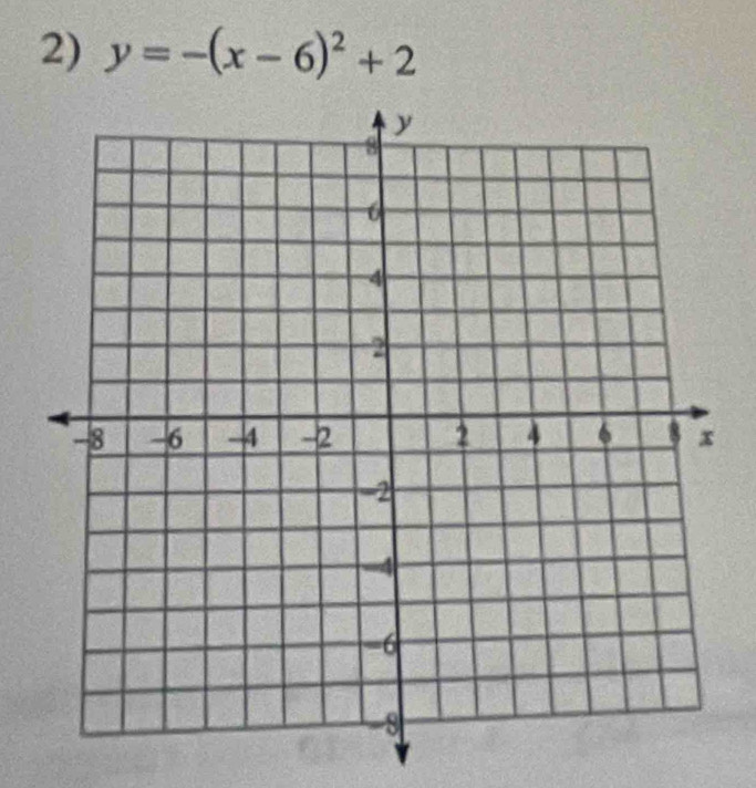 y=-(x-6)^2+2