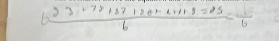  (623-72+87+80+x+11+8=85)/6 =frac 6