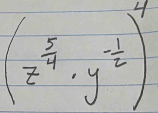 (z^(frac 3)4,y^(-frac 1)2)^4