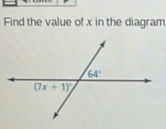 Find the value of x in the diagram