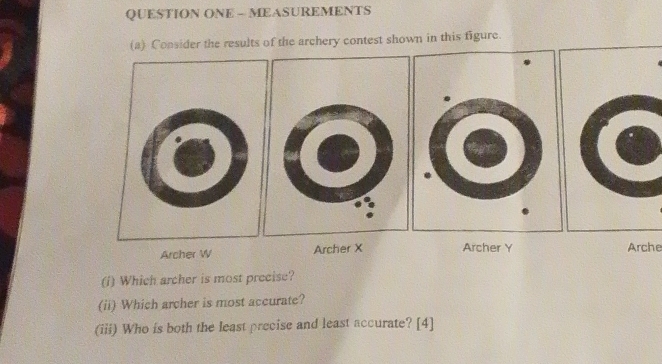 Solved: QUESTION ONE - MEASUREMENTS (a) Consider the results of the ...