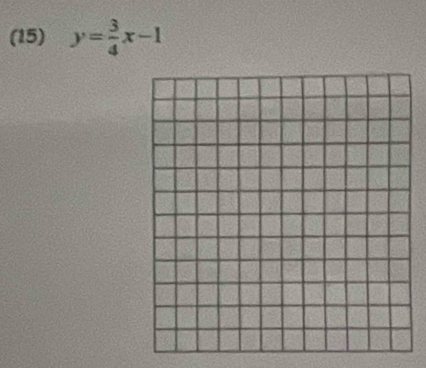 (15) y= 3/4 x-1