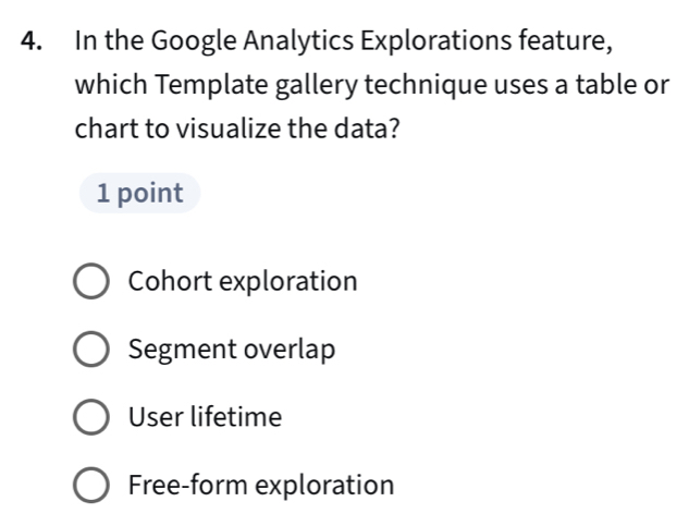 Solved: In the Google Analytics Explorations feature, which Template ...