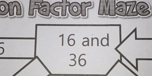 on Factor Maze
16 and
36